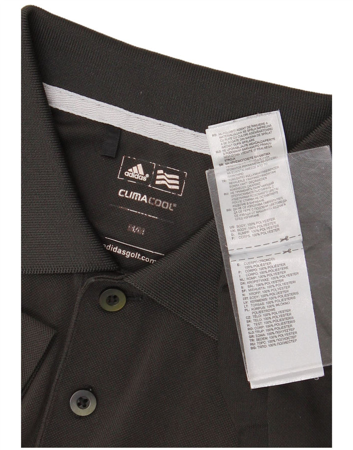 Męska koszulka polo Adidas Climacool, średnioszara, poliestrowa