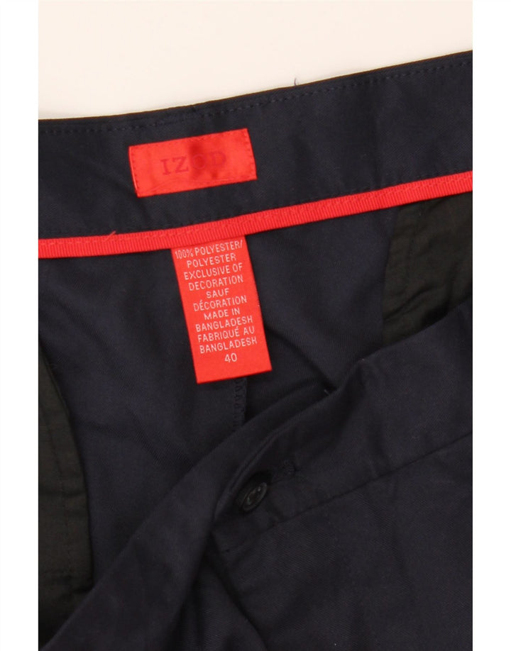 IZOD Mens Chino Shorts W40 XL Navy Blue Polyester Vintage Izod and Second-Hand Izod from Messina Hembry 
