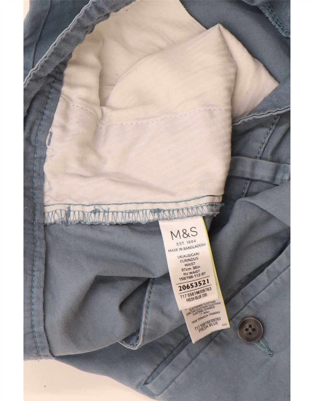 Męskie spodenki Chino Marks & Spencer W38 XL, niebieskie