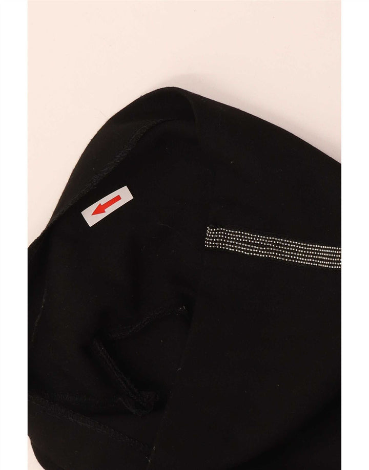 Damskie spodnie Zara z wysokim stanem XS W24, czarne, poliestrowe