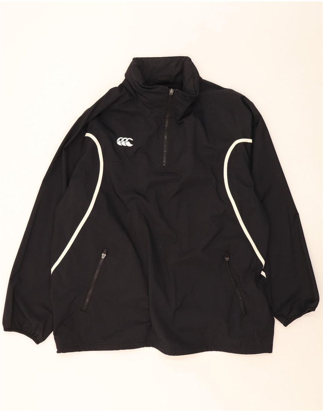 Męska kurtka przeciwdeszczowa CANTERBURY UK 42 XL z czarnego nylonu