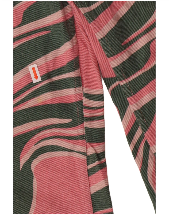 Luźne dżinsy damskie Lucy & Yak z wysokim stanem W28 L29 Różowa bawełna z nadrukiem zwierzęcym