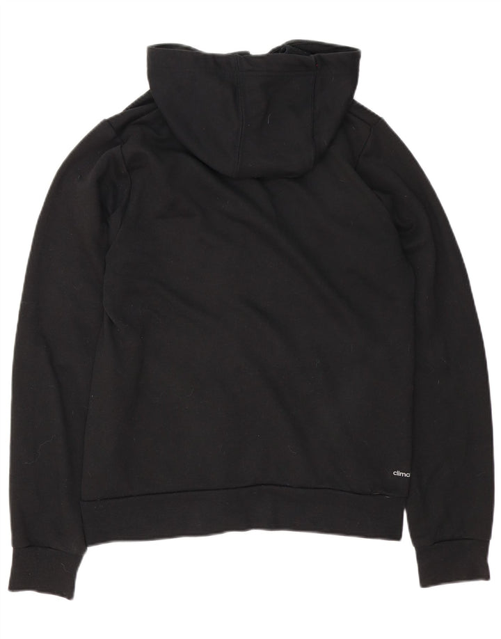 Męski sweter Adidas z grafiką i zamkiem błyskawicznym, mały, czarny poliester
