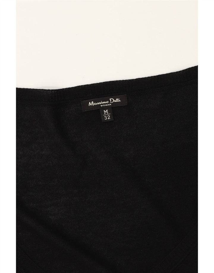 MASSIMO DUTTI Womens Boat Neck Jumper Sweater UK 12 Medium Black Vintage Massimo Dutti and Second-Hand Massimo Dutti from Messina Hembry 