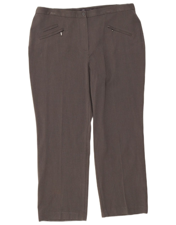 Spodnie damskie Marks & Spencer, proste, przycięte, UK 16, duże, W34 L26, szare