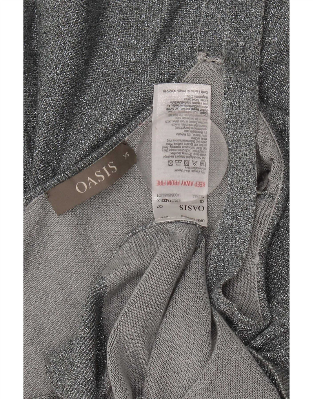 Damski top na ramiączkach Oasis UK 6 XS, srebrna, nakrapiana wiskoza