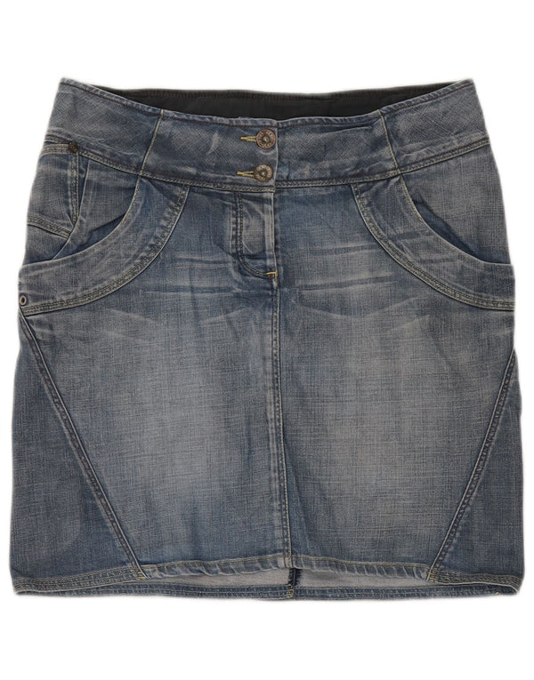 Damska spódnica dżinsowa Fat Face UK 12 Medium W32 Niebieska bawełna