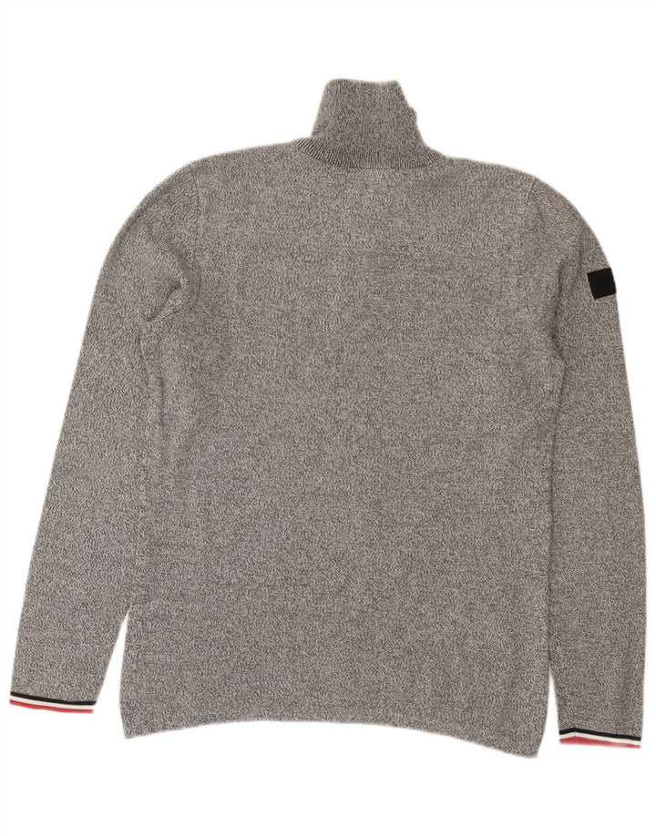 Męski sweter Jack & Jones z zamkiem błyskawicznym, mały, szary, nakrapiany