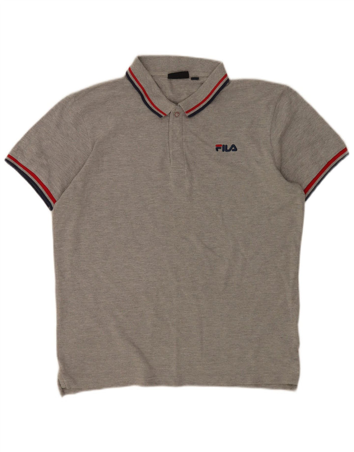 Męska koszulka polo Fila, średnioszara, bawełniana