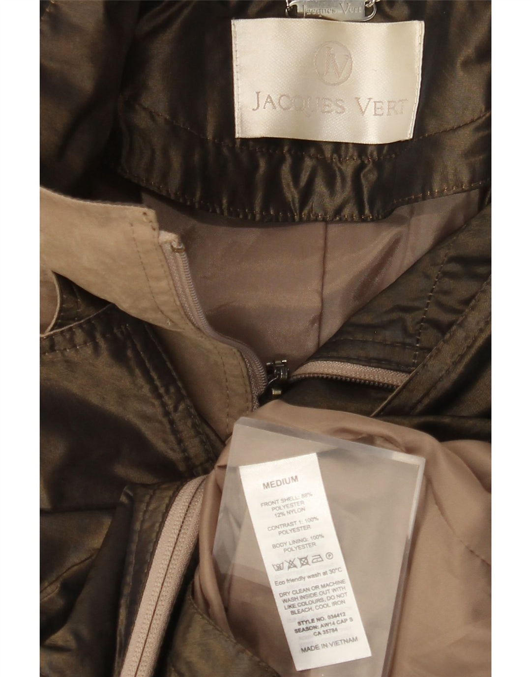 JACQUES VERT Płaszcz damski UK 14, średni beż, poliester