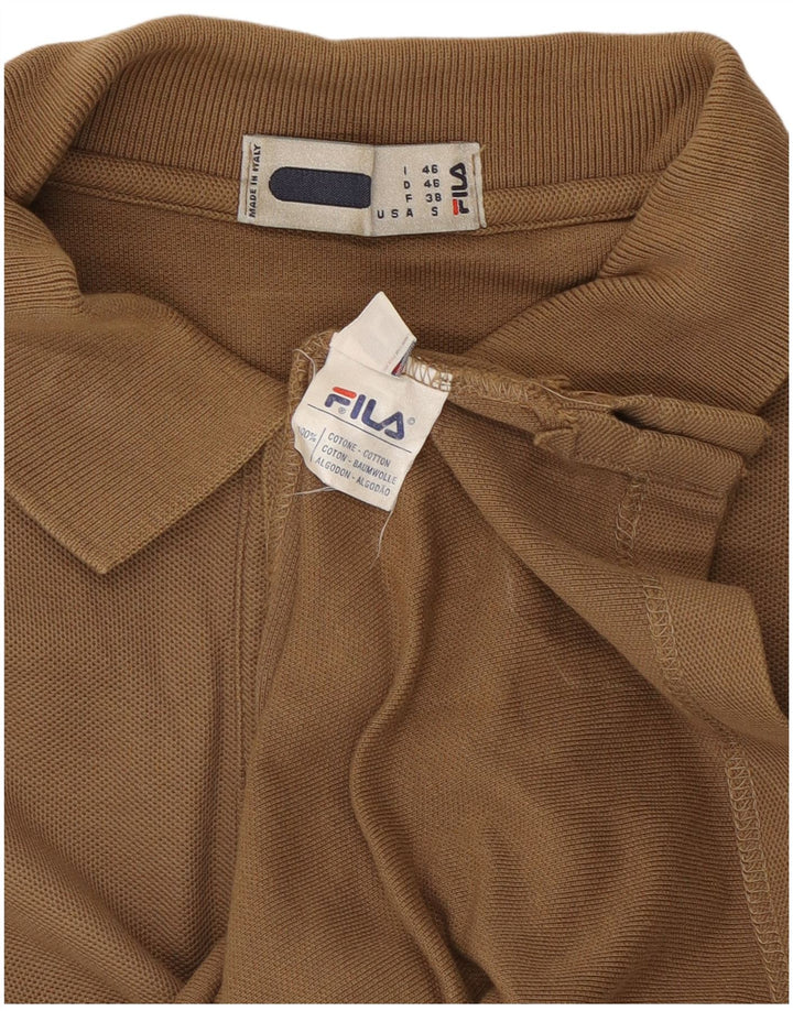 Męska koszulka polo Fila, mała, beżowa, bawełniana