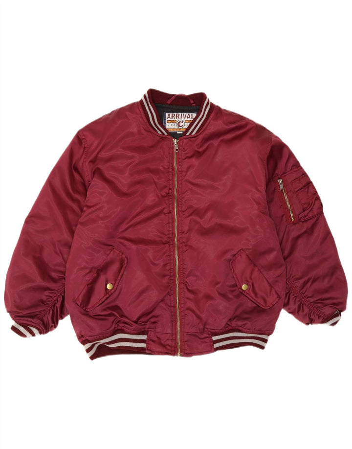 Chłopięca kurtka bomber VINTAGE 13-14 lat, bordowy nylon