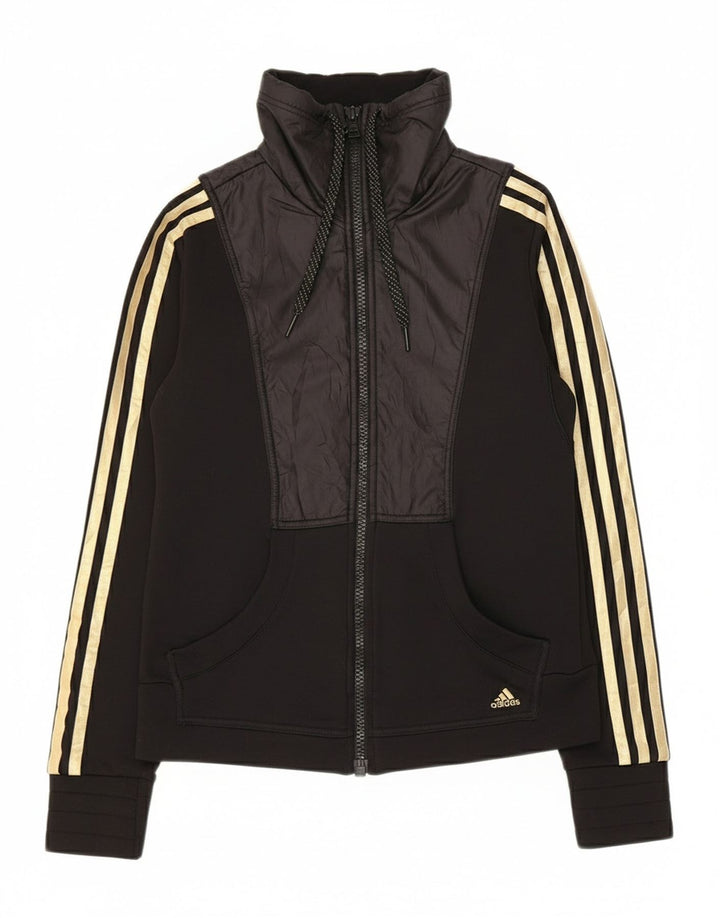 Damska bluza dresowa Adidas Climalite Top Jacket UK 12 Średni Czarny Poliester
