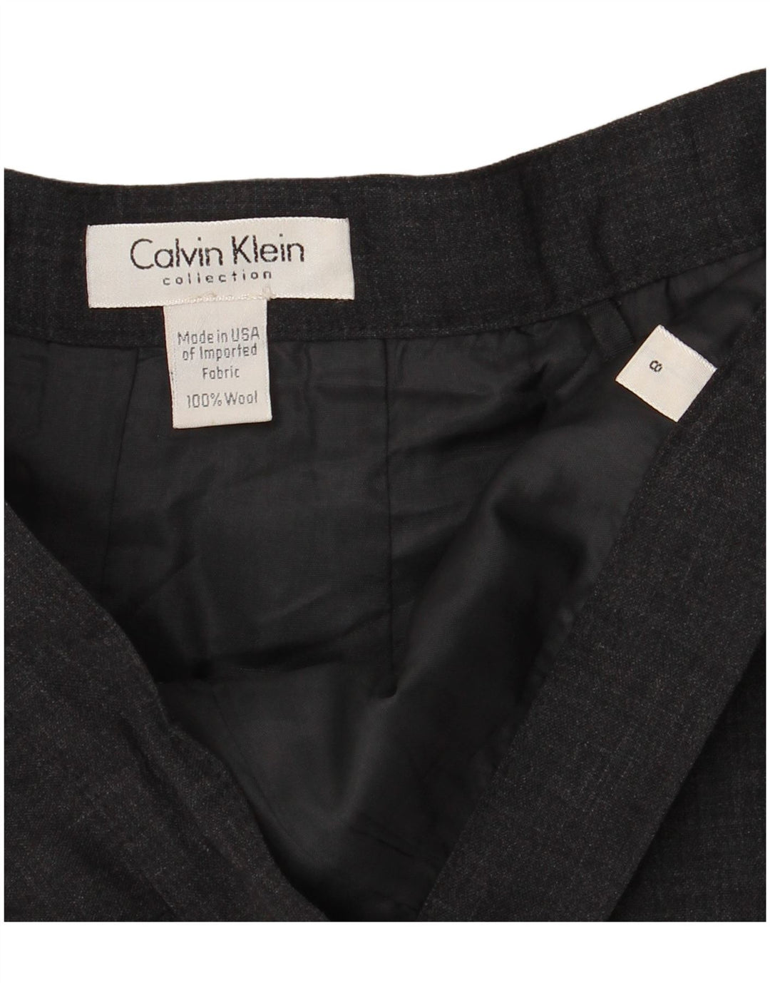 CALVIN KLEIN Damska prosta spódnica US 8 Medium W26 Szara wełna