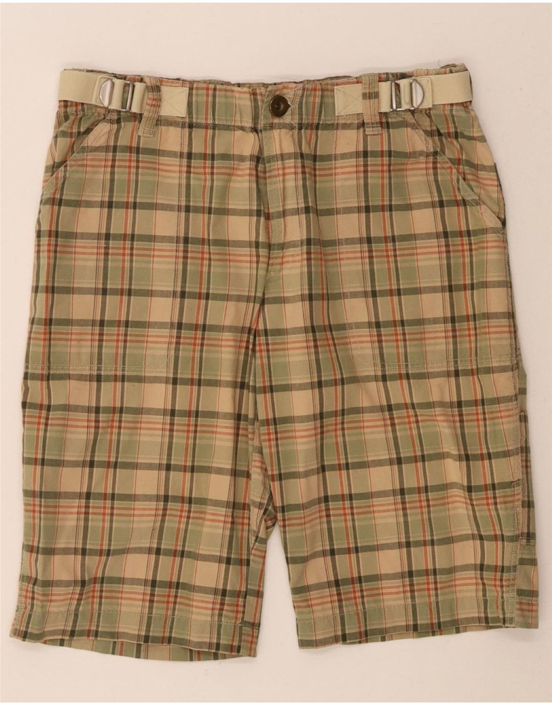 THINK PINK Mens Chino Shorts Large W36 Beige Check Cotton Vintage Think Pink and Second-Hand Think Pink from Messina Hembry 