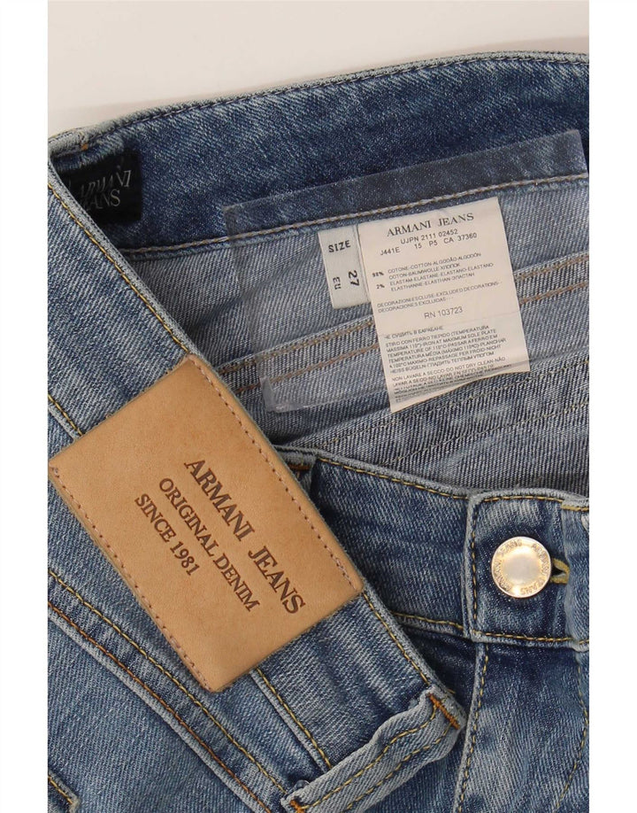 Armani Damskie Obcisłe Dżinsy W27 L34 Niebieskie Bawełniane