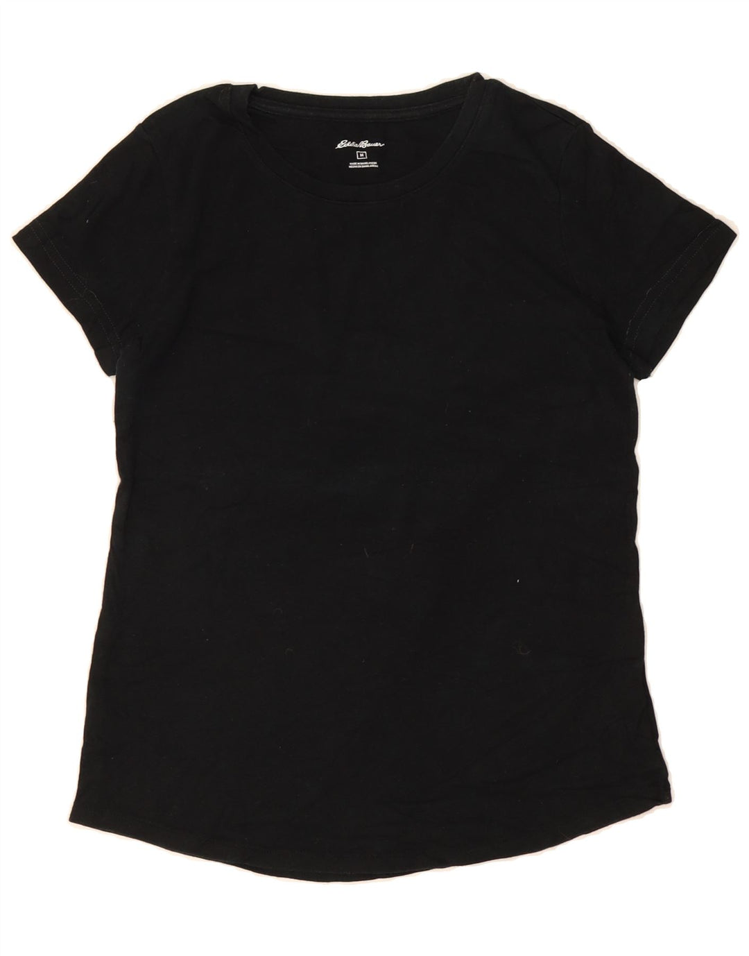 EDDIE BAUER Womens T-Shirt Top UK 12 Medium Black Cotton Vintage Eddie Bauer and Second-Hand Eddie Bauer from Messina Hembry 