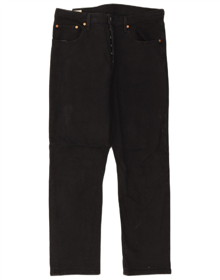 Męskie dżinsy Levi's 501 Straight W32 L28 Czarna bawełna