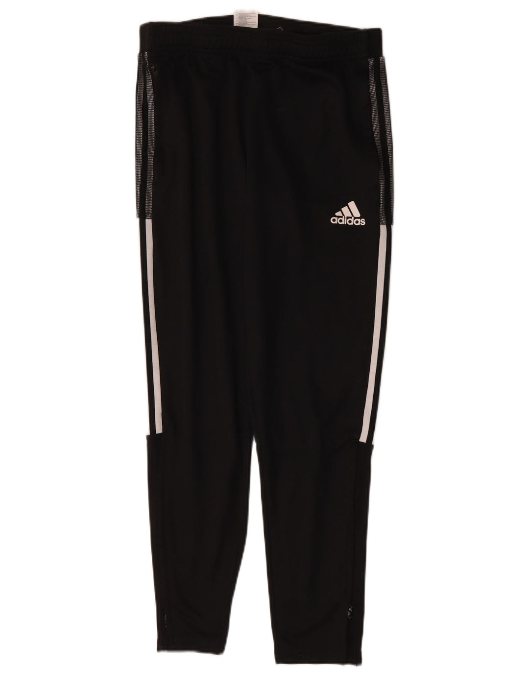 Męskie spodnie dresowe Adidas, średnie, czarne, poliestrowe, sportowe