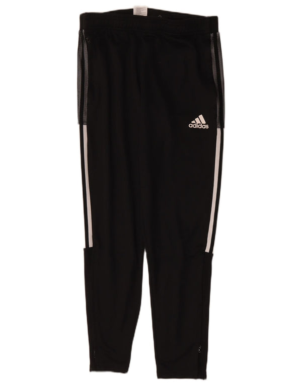Męskie spodnie dresowe Adidas, średnie, czarne, poliestrowe, sportowe