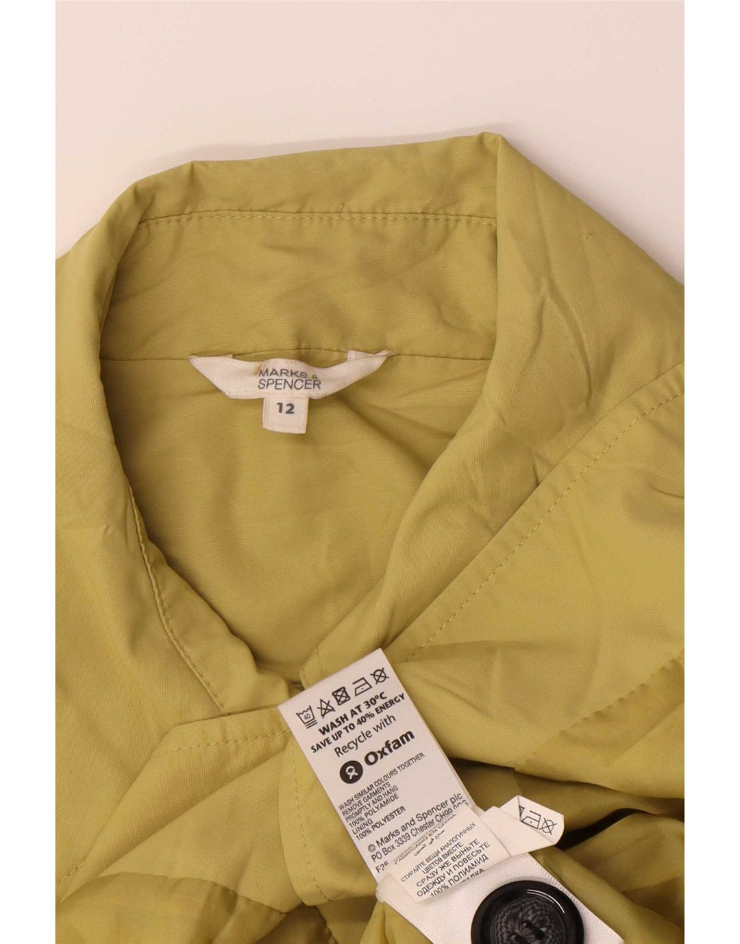 Marks & Spencer Damski trencz UK 12, średni zielony poliamid