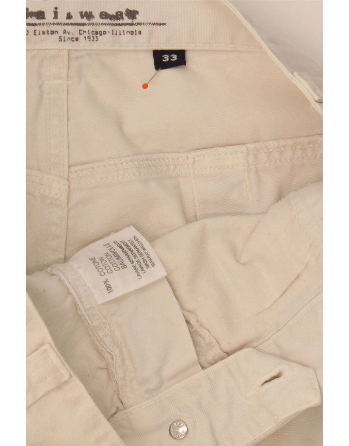 MURPHY & NYE Mens Bootcut Casual Trousers W33 L33 White Cotton Vintage Murphy & Nye and Second-Hand Murphy & Nye from Messina Hembry 