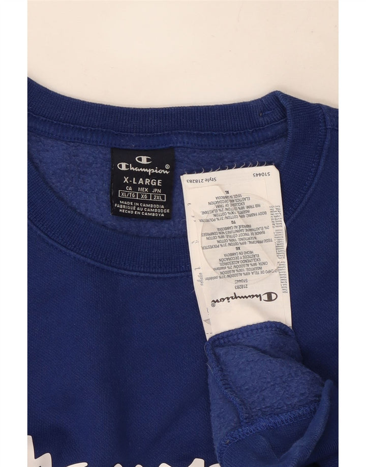 Męska bluza z grafiką Champion XL, niebieska, bawełniana