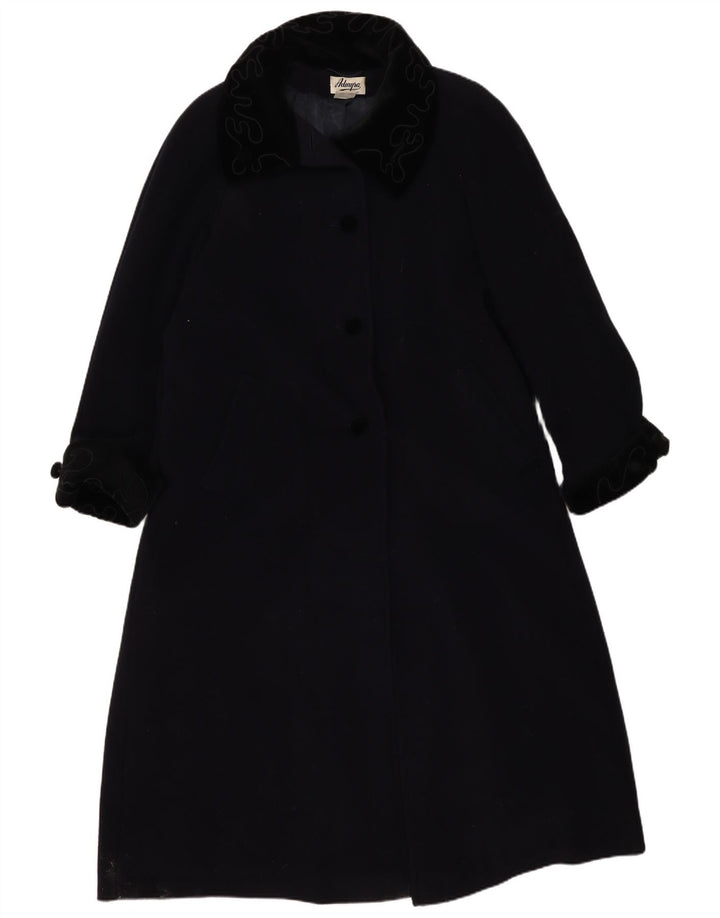 Damski płaszcz oversize Admyra UK 18 XL, granatowy, wełniany
