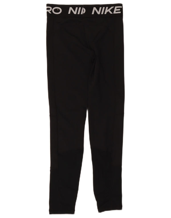 Dziewczęce legginsy Nike Dri Fit z grafiką, duże, 12-13 lat, czarne, poliestrowe