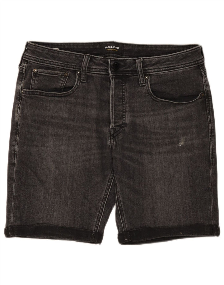 Męskie spodenki jeansowe JACK & JONES, średnie W32, szara bawełna
