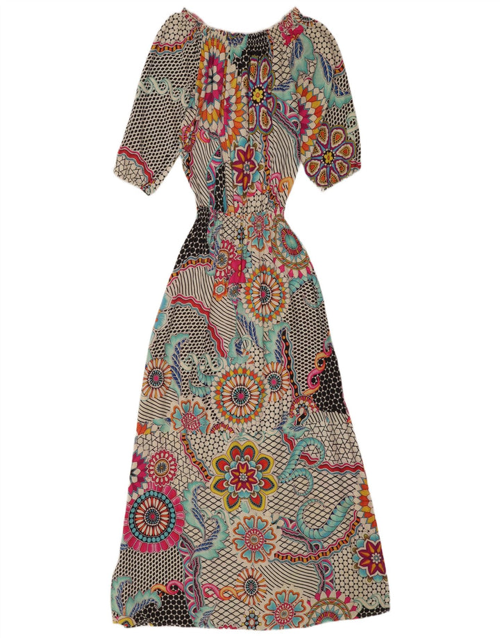 Damska sukienka maxi z rękawem 3/4 Desigual EU 40, średnia, wielobarwna w kwiaty