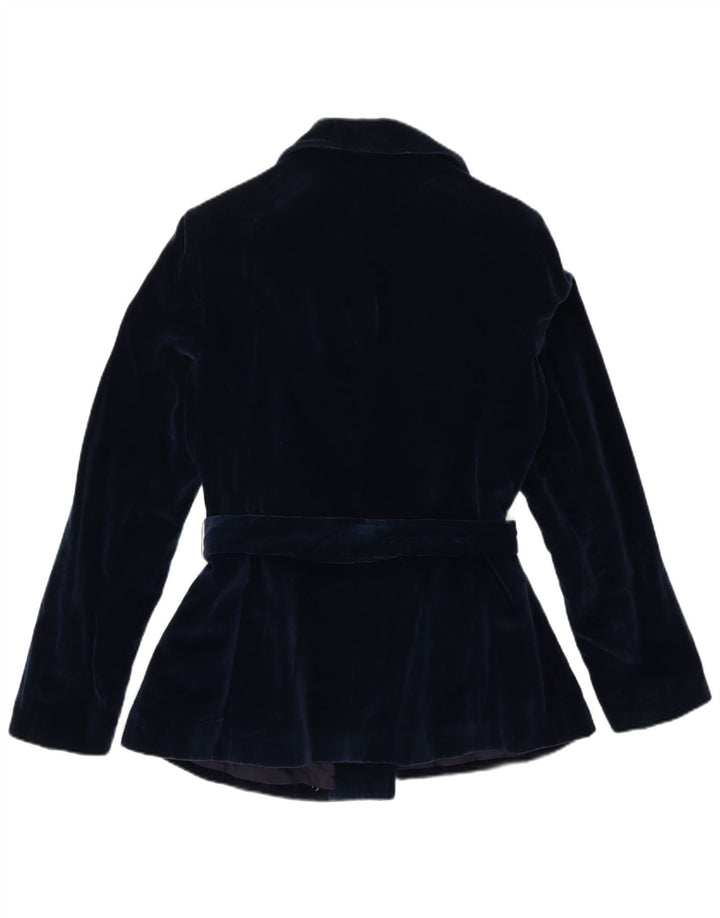 Vintage damska aksamitna marynarka UK 12, średni granat