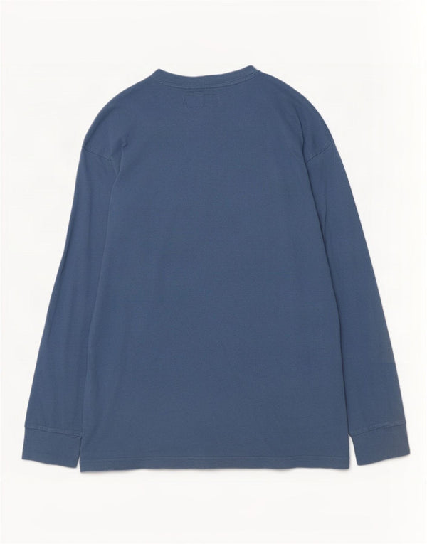 Męski top graficzny Abercrombie & Fitch z długim rękawem, XL, niebieski, bawełniany