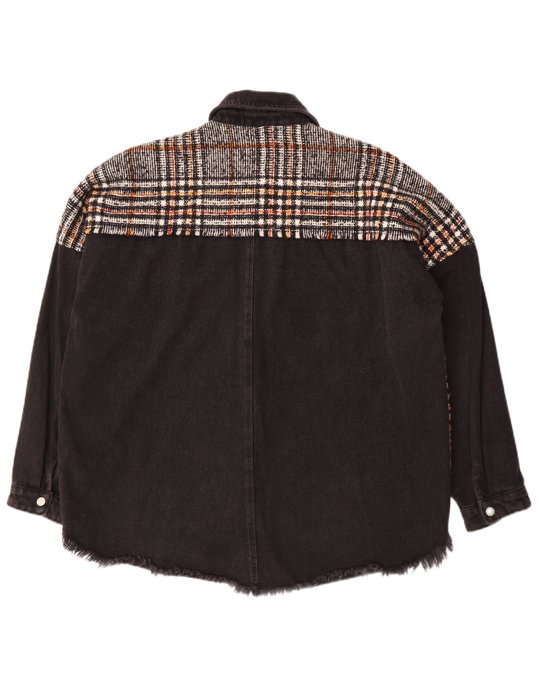 Damska kurtka jeansowa oversize Zara UK 10, mała, czarna, poliestrowa kratka