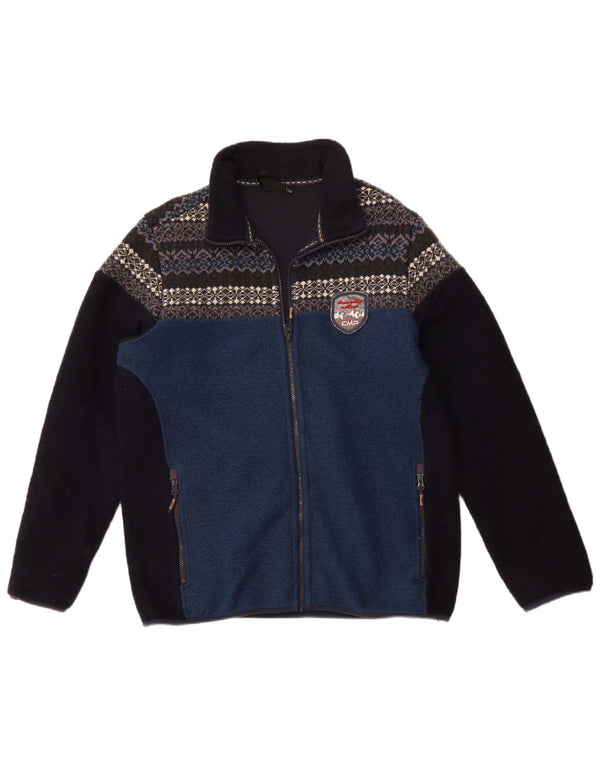 Męska kurtka polarowa CMP EU 54 2XL Niebieski poliester z blokami kolorów