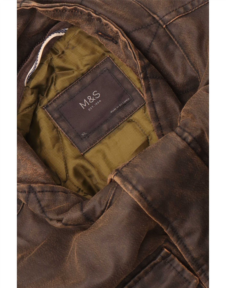 Marks & Spencer Męska kurtka z woskowanej bawełny UK 42 XL, brązowa