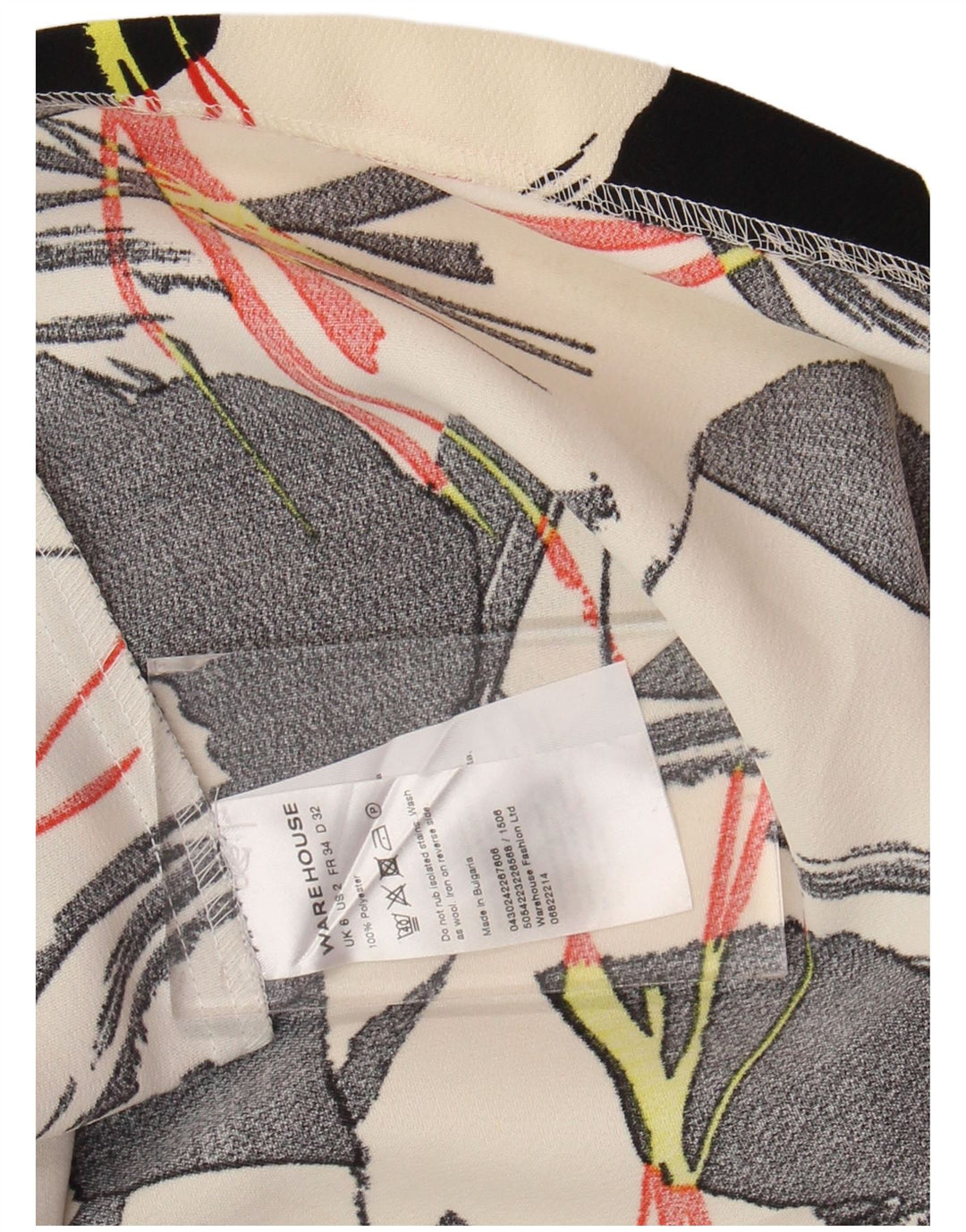 WAREHOUSE Damska spódnica o linii A UK 6 XS W25 Złamana biel w kwiaty Poliester