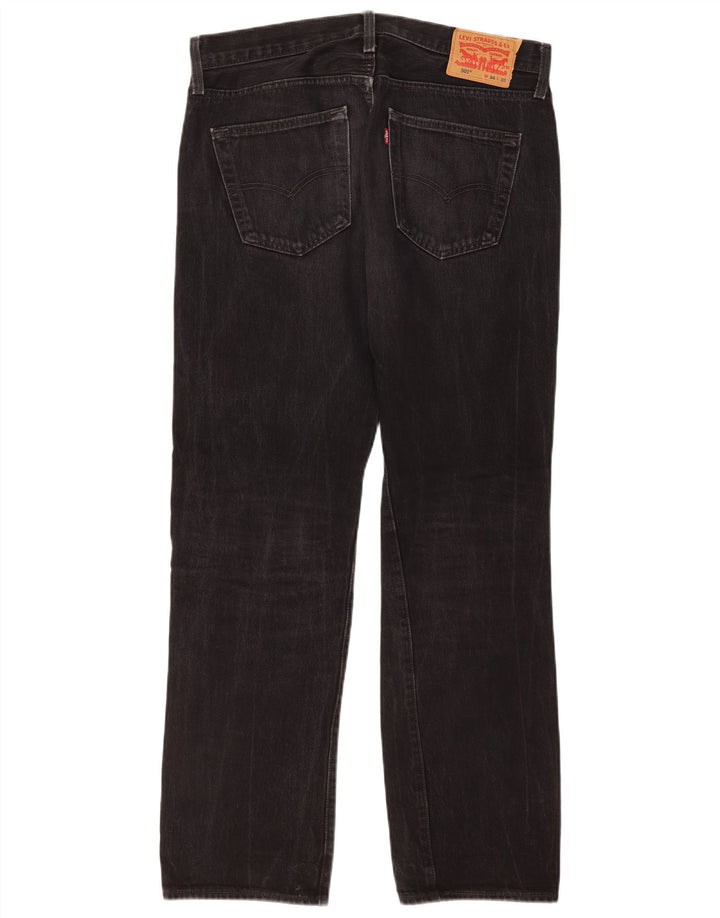 Męskie dżinsy Levi's 501 Straight W34 L32 Czarna bawełna