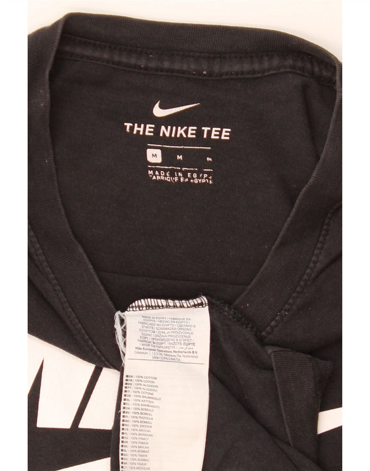 Męski T-shirt z grafiką Nike, średni czarny, bawełniany