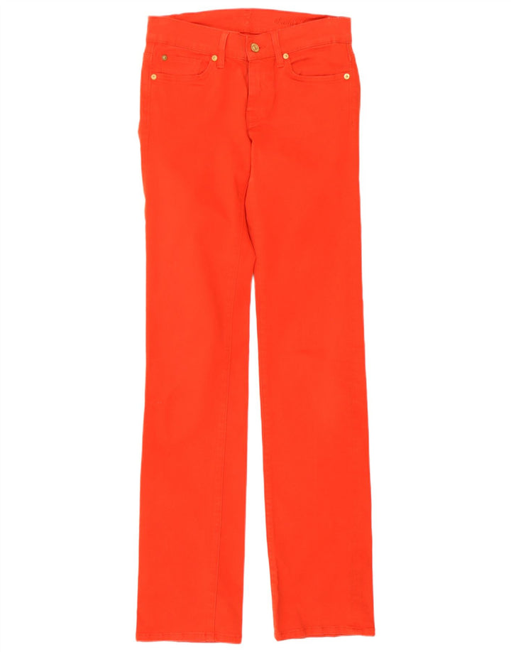 7 For All Mankind Damskie wąskie dżinsy W27 L33 Czerwona bawełna
