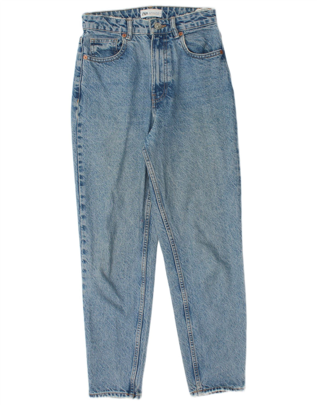 Damskie jeansy zwężane ZARA EU 34 2XS W24 L26 Niebieskie bawełniane