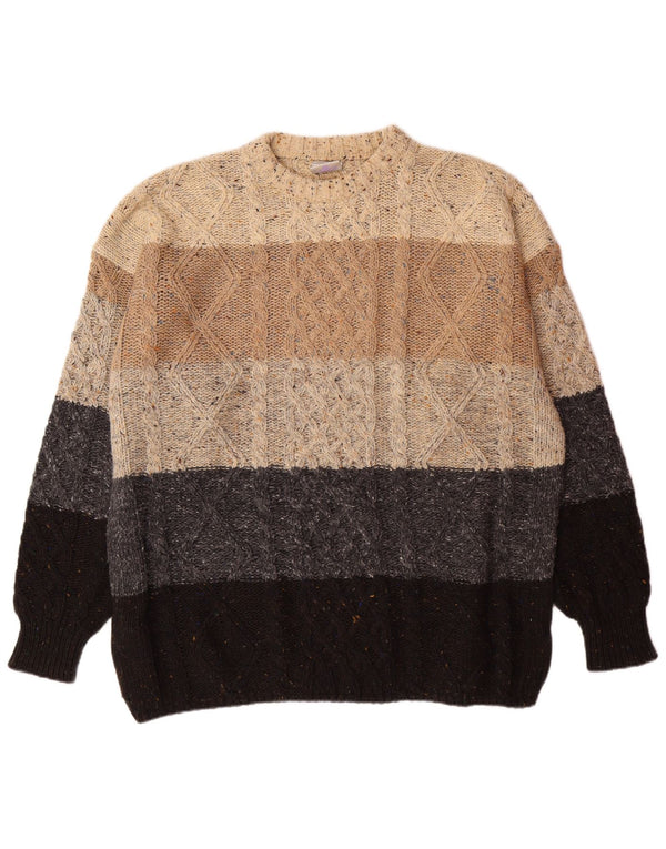 NEW FAST Mens Crew Neck Jumper Sweater 2XL Multicoloured Colourblock