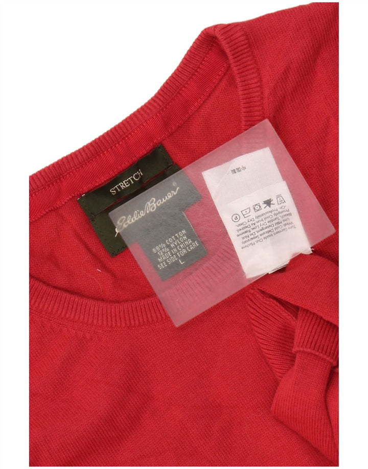 Damski podkoszulek Eddie Bauer z kamizelką UK 14, duży, czerwony, bawełniany
