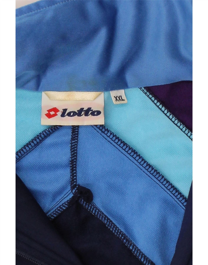 LOTTO Mens Tracksuit Top Jacket 2XL Navy Blue Colourblock Polyester Vintage Lotto and Second-Hand Lotto from Messina Hembry 