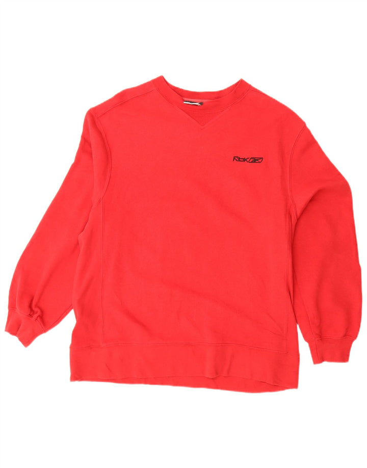 Sweter damski REEBOK UK 16, duży, czerwony, bawełniany