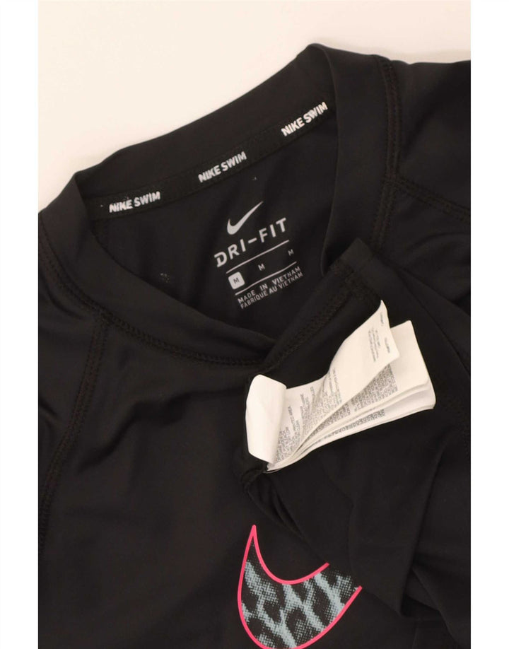 Damska koszulka Nike Dri Fit Graphic Top UK 12, średni czarny poliester