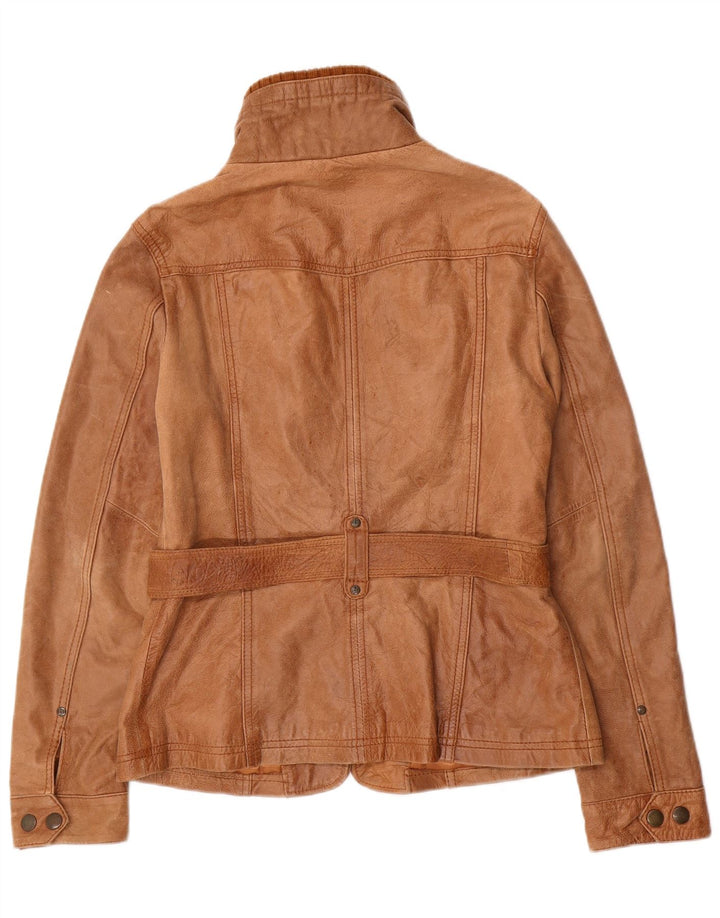 Kurtka skórzana damska vintage UK 18 XL, brązowa skóra
