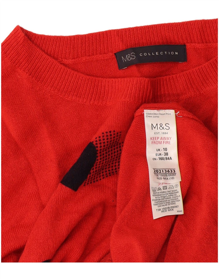 Marks & Spencer Damski sweter z dekoltem w łódkę, UK 10, mały, pomarańczowy