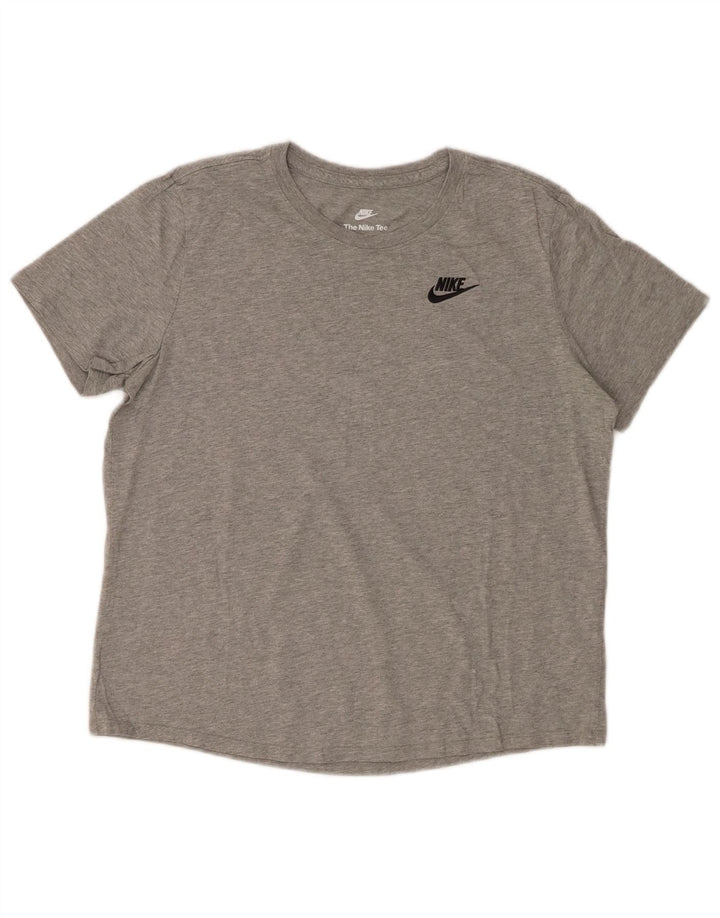 T-shirt damski NIKE Top UK 14 Średnioszary, bawełniany nakrapiany