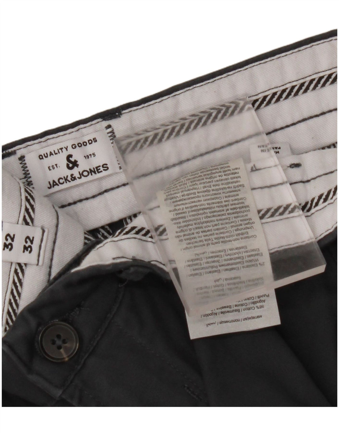 Męskie spodnie chino JACK & JONES W32 L32 Szara bawełna